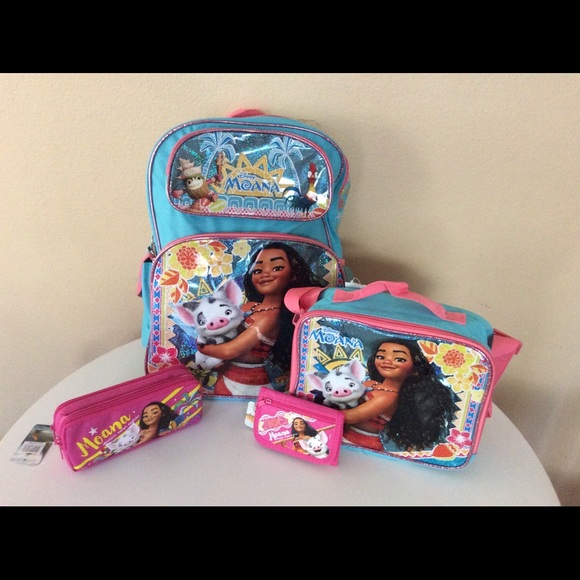 moana backpack and lunchbox set